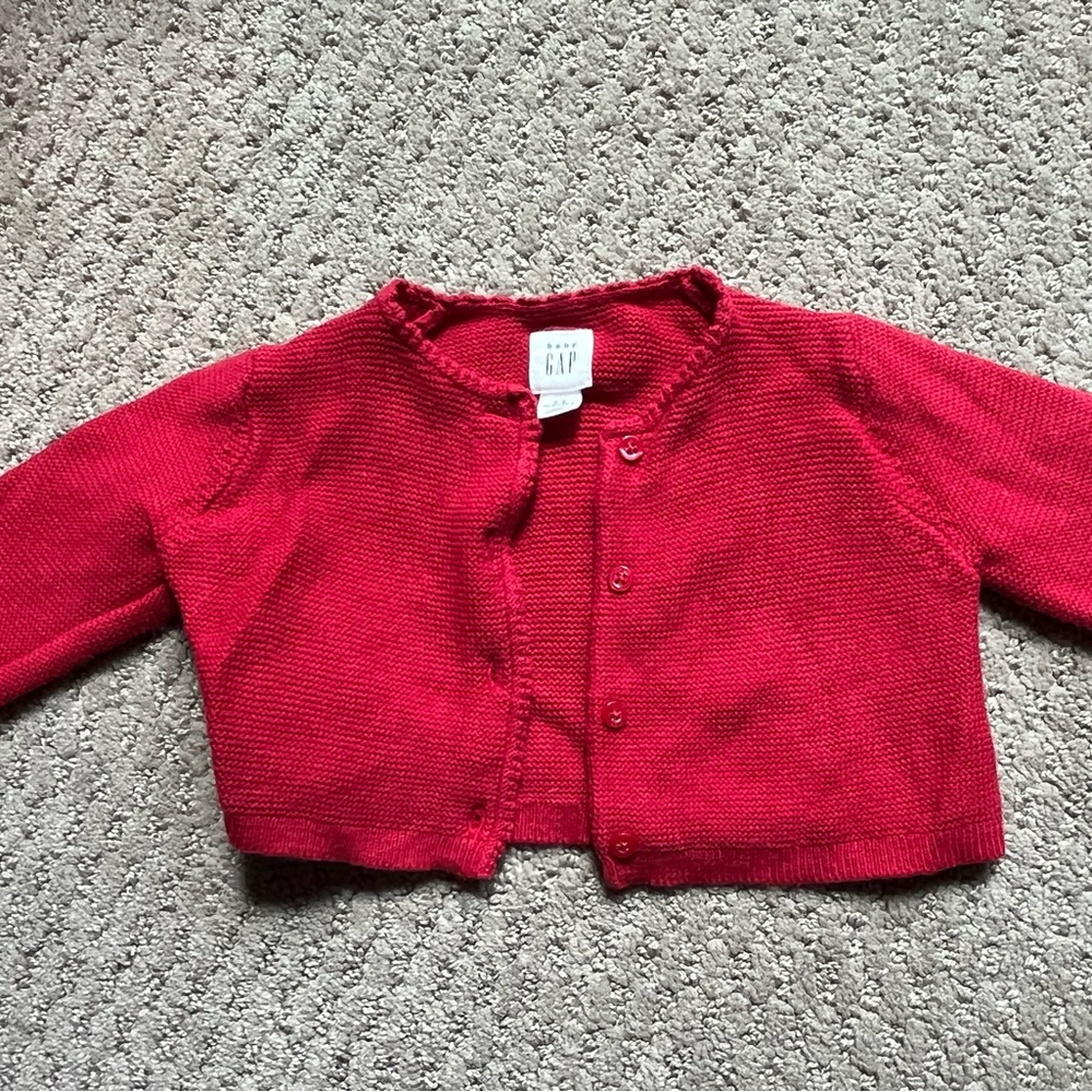Red Baby Gap Cardigan